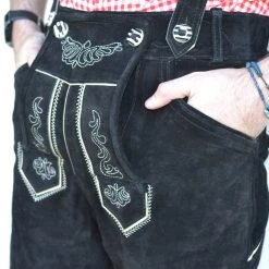 Hurly-Burly Oktoberfest Costumes And Accessories Black Authentic Leather German Lederhosen