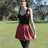 Cara Adjustable Red Plaid Skirt Skirts