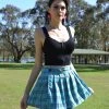 Cara Skirts Adjustable Light Blue Plaid Skirt