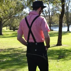 Hurly-Burly Oktoberfest Costumes And Accessories Black Authentic Leather German Lederhosen