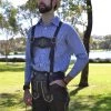 Hurly-Burly Long Authentic Leather German Lederhosen Oktoberfest Costumes And Accessories