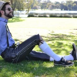 Hurly-Burly Long Authentic Leather German Lederhosen Oktoberfest Costumes And Accessories