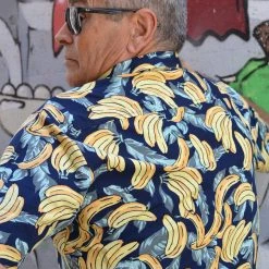 Hardwood Dress Shirts Navy Tropical Banana Print Botton Down
