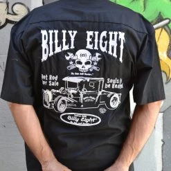 Hurly-Burly (D) Dress Shirts Billy Eight Hot Rod Embroidered Button Down Shirt
