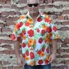 Hurly-Burly Red And Orange Hibiscus Button Down Shirt