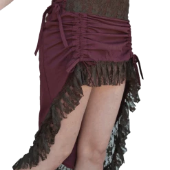 Hurly-Burly (D) Long Burgundy Wanderer Skirt Skirts