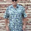 Hardwood Grey And Green Angelfish Print Button Down Shirt