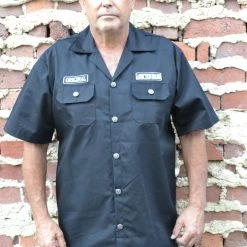 Hurly-Burly (D) Addiction Brand Chop Shop Embroidered Button Down Shirt Dress Shirts