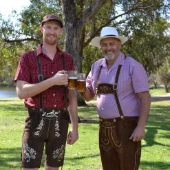 Hurly-Burly Deep Brown Authentic Embroidered Leather German Lederhosen