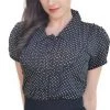Hurly-Burly (D) Tops & Tees Ladies Black And White Polkadot Blouse