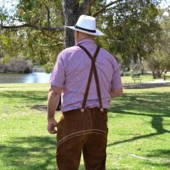 Hurly-Burly Light Brown Authentic Leather Long Lederhosen