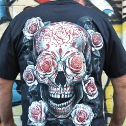Hurly-Burly (D) Day Of The Dead Skull T-Shirt