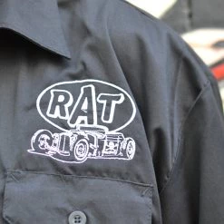 Hurly-Burly Dress Shirts Rat Fink Speed Shop Embroidered Button Down Shirt