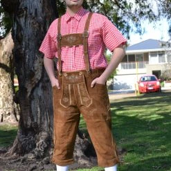 Hurly-Burly Light Brown Authentic Leather Long Lederhosen