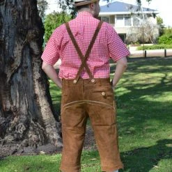 Hurly-Burly Light Brown Authentic Leather Long Lederhosen