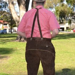 Hurly-Burly Dark Brown Authentic Leather German Lederhosen Shorts