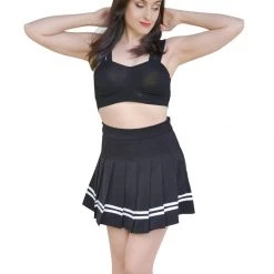 Instyles Black Tennis Pleat Skirt