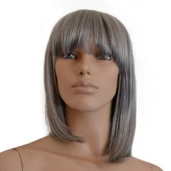 Bell's Wigs Deluxe Grey Bob Wig