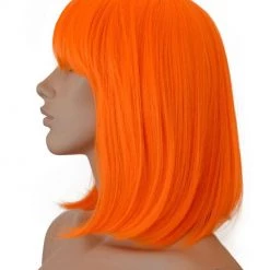 Bell's Wigs Deluxe Fluro Orange Bob Wig