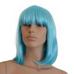 Bell's Wigs Deluxe Light Blue Bob Wig