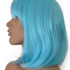 Bell's Wigs Deluxe Light Blue Bob Wig