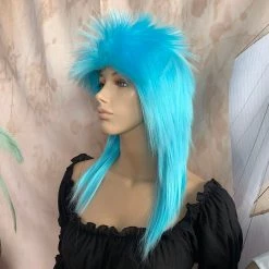Bell's Wigs Baby Blue 80's Deluxe Mullet Wig