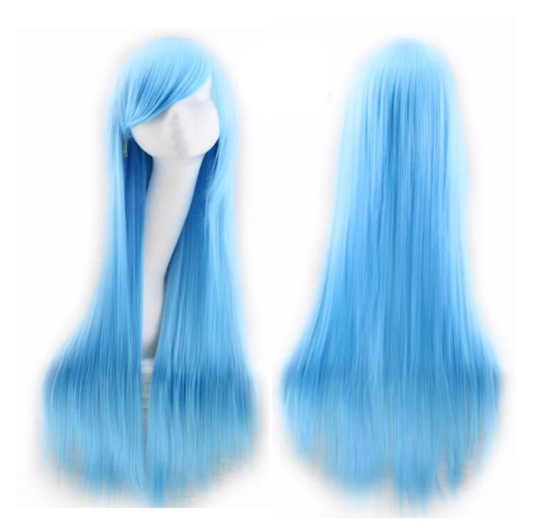 DHGate Sky Blue Long Straight Cosplay Wig 3 DHGate Sky Blue Long Straight Cosplay Wig