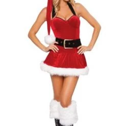 MallTop Celebrations Christmas Halter Neck Dress