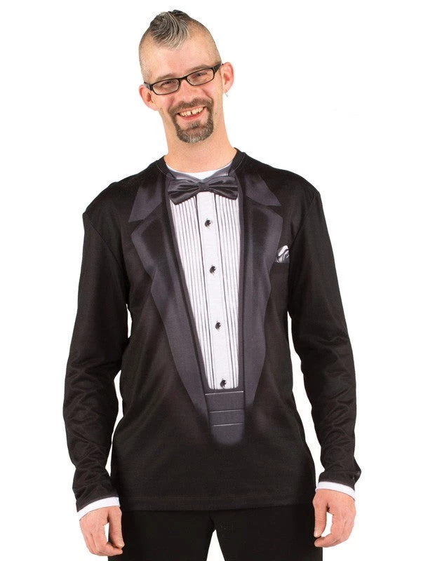 TomFoolery Faux Real Black Tuxedo Long Sleeve Shirt 3 TomFoolery Faux Real Black Tuxedo Long Sleeve Shirt