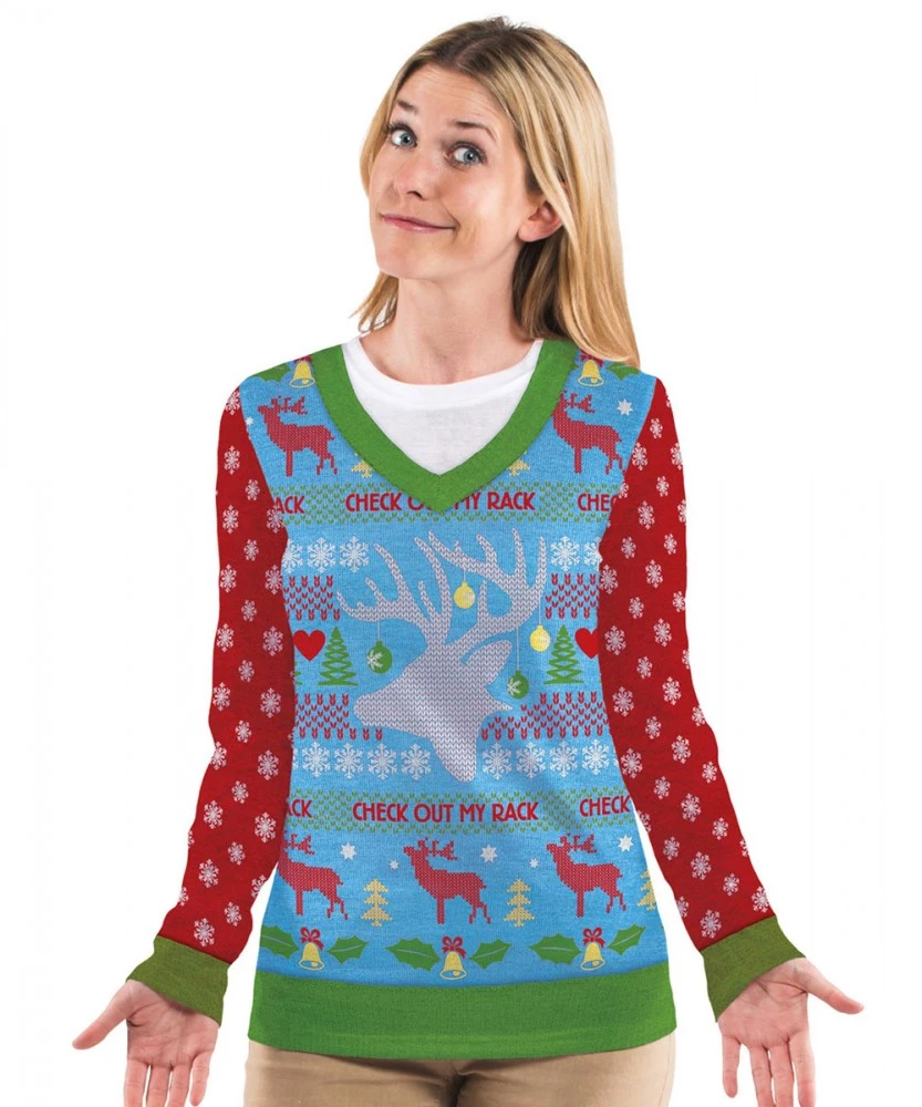 TomFoolery Celebrations Christmas Check Out My Rack Long Sleeve Shirt 3 TomFoolery Celebrations Christmas Check Out My Rack Long Sleeve Shirt