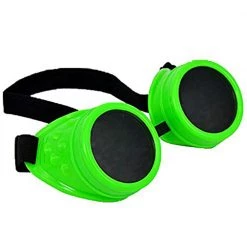 Malltop Neon Green Steampunk Goggles