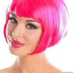 Malltop Fluro Pink Bob Party Wig Wigs