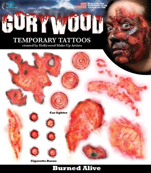 Tinsley Special FX Makeup Burned Alive Marks Temporary Tattoos 3 Tinsley Special FX Makeup Burned Alive Marks Temporary Tattoos