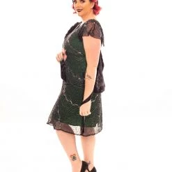 Thailand Dresses Elegant Beaded 1920's Dress In Green