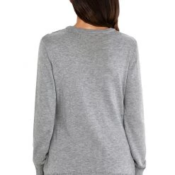 Dear Lover Grey Reindeer Knitted Ugly Christmas Pullover Outerwear