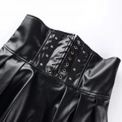 Instyles Black Pleather Corset Skirt