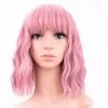 Cherry Guo Wigs Deluxe Shoulder Length Loose Wave Rose Pink Wig
