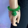Hurly-Burly (D) Green Beaded Shamrock Bracelets Saint Patrick's Day