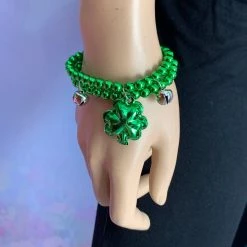 Hurly-Burly (D) Green Beaded Shamrock Bracelets Saint Patrick's Day