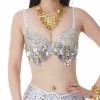 Best Dance Silver Sequin Fringe Bra Top