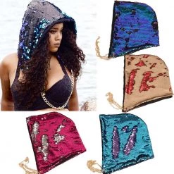 Jacky Wang Reversible Sequin Hood Festival Wear