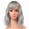 Cherry Guo Wigs Deluxe Shoulder Length Loose Wave Grey Wig
