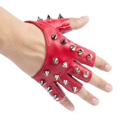 Jacky Wang Womens Punk Studded Half Gloves