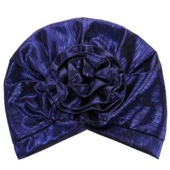 Jacky Wang Metallic Flower Turban Turbans