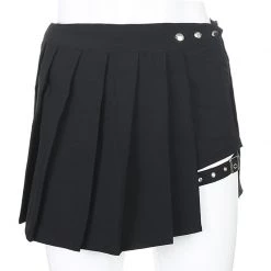 Instyles Women's Black Goth Asymmetrical Cut-Out Skirt 9 Instyles Women's Black Goth Asymmetrical Cut-Out Skirt