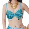 Best Dance Aqua Blue Sequin Fringe Bra Top