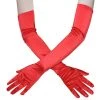 Jacky Wang Extra Long Red Satin Gloves