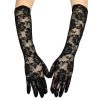 Jacky Wang Elbow Length Black Lace Gloves