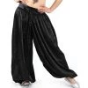 Best Dance Black Satin Harem Pants Women's