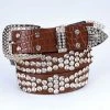 Jacky Wang Brown Rhinestone Studded Belt Belts & Harnesses